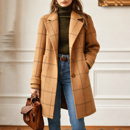 Aurelia Wool Plaid Coat